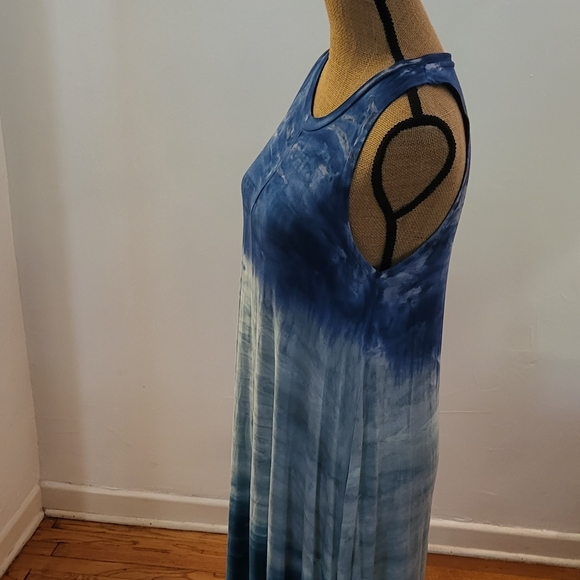 Cupio tie dye tank dress in shades of blue Small petite - Picture 2 of 5